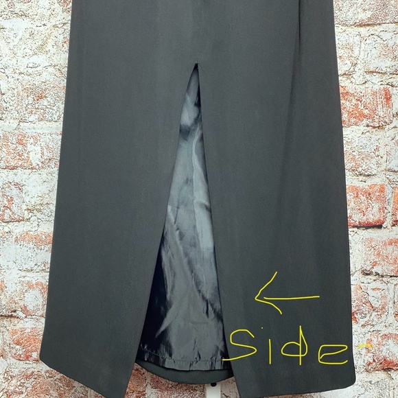 Vintage Apostrophe Black Pencil Skirt | Classic Lined Midi Work Skirt Size 10 - Picture 3 of 5
